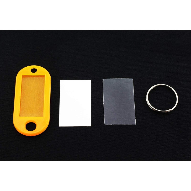 Lind Kitchen 40pcs Orange Key Ring Label Tags Plastic Keys Holder and Identifier Name Number Address Information Label Card for Keys ID 5x2.2cm - Image 3